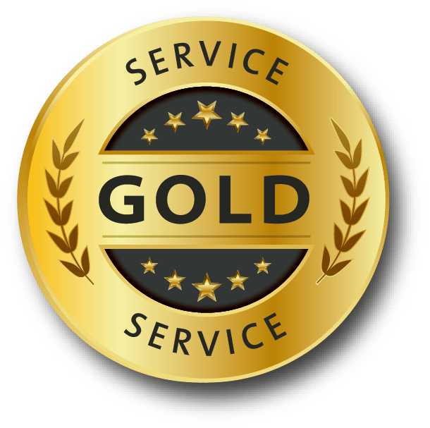 Jet-Cut Gold Serivce Badge